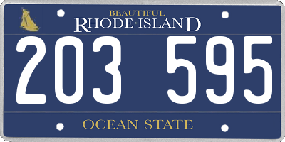 RI license plate 203595