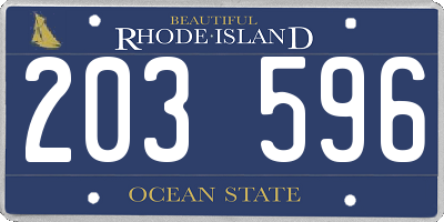 RI license plate 203596