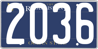 RI license plate 2036