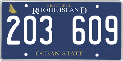 RI license plate 203609