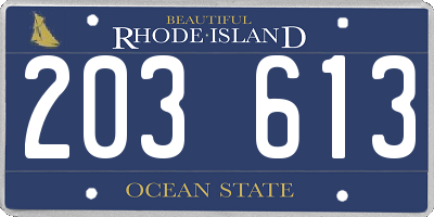RI license plate 203613