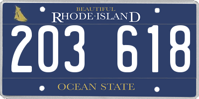 RI license plate 203618