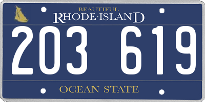 RI license plate 203619