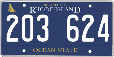 RI license plate 203624