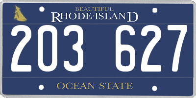 RI license plate 203627