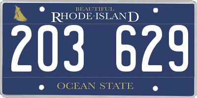 RI license plate 203629