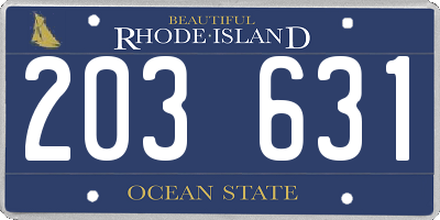 RI license plate 203631