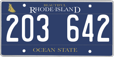 RI license plate 203642