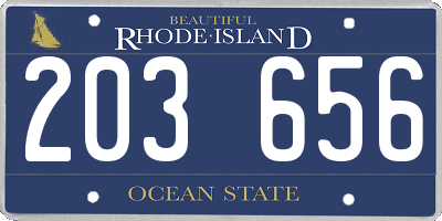 RI license plate 203656