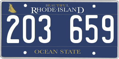 RI license plate 203659