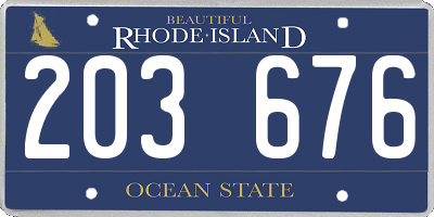 RI license plate 203676