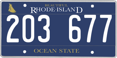 RI license plate 203677