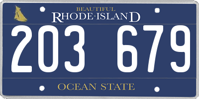 RI license plate 203679