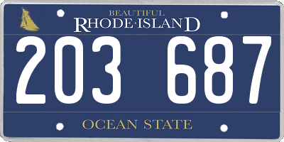 RI license plate 203687