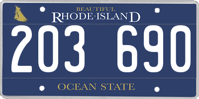 RI license plate 203690
