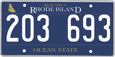 RI license plate 203693