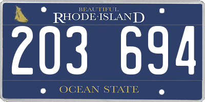 RI license plate 203694