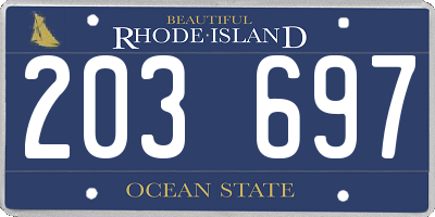 RI license plate 203697
