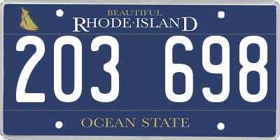 RI license plate 203698