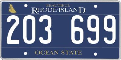 RI license plate 203699