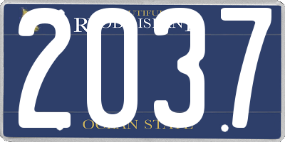 RI license plate 2037