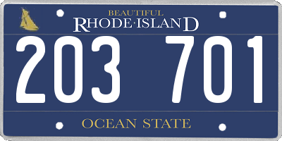 RI license plate 203701