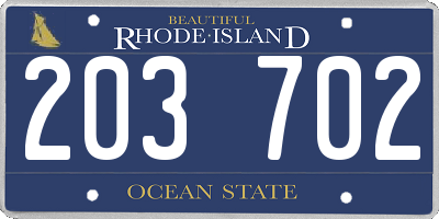 RI license plate 203702