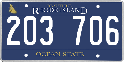 RI license plate 203706