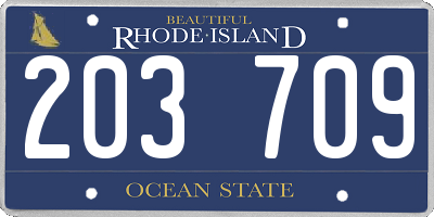 RI license plate 203709