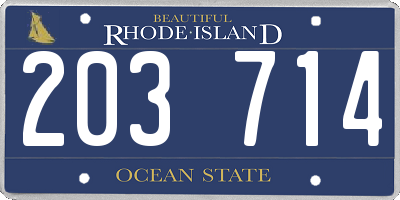 RI license plate 203714
