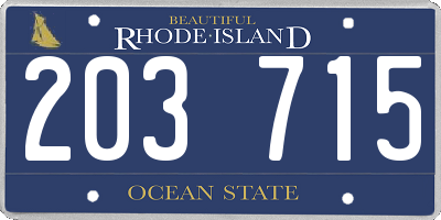 RI license plate 203715