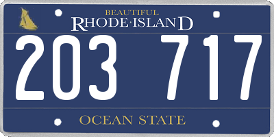 RI license plate 203717