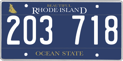 RI license plate 203718