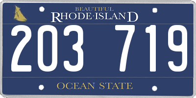 RI license plate 203719