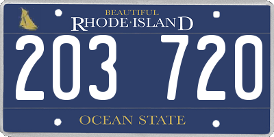 RI license plate 203720