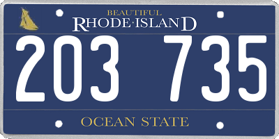 RI license plate 203735
