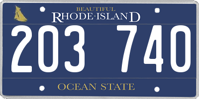 RI license plate 203740