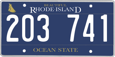 RI license plate 203741