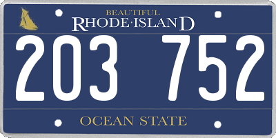 RI license plate 203752