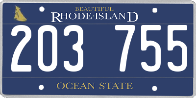 RI license plate 203755