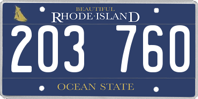 RI license plate 203760