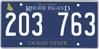 RI license plate 203763