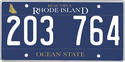 RI license plate 203764