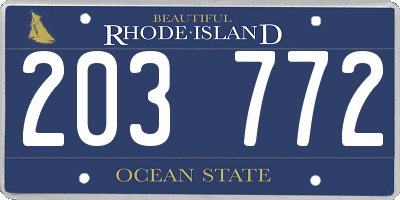 RI license plate 203772