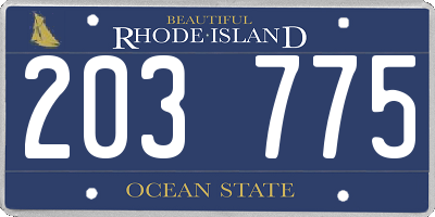 RI license plate 203775