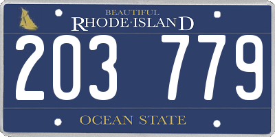 RI license plate 203779