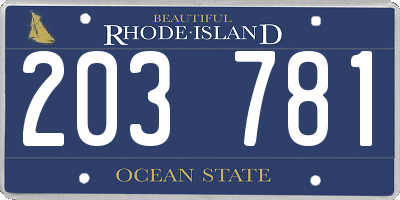 RI license plate 203781