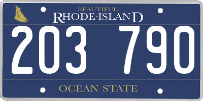 RI license plate 203790