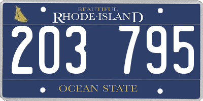 RI license plate 203795