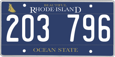RI license plate 203796